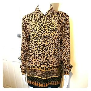 Anna Leopard print blouse Sz L